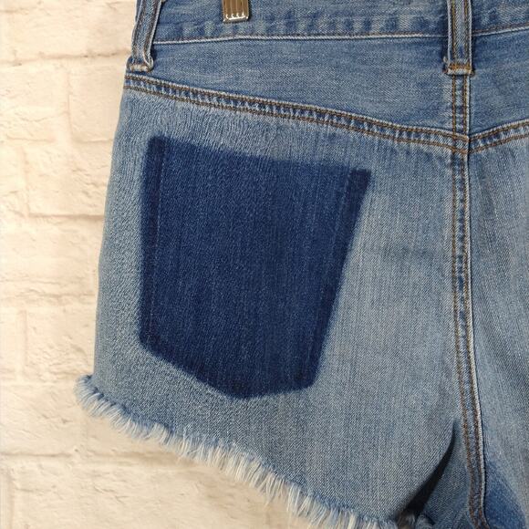 R AE American Eagle Vintage Hi-Rise Festival Distress Blue Denim Jean Shorts 10 - Picture 7 of 8